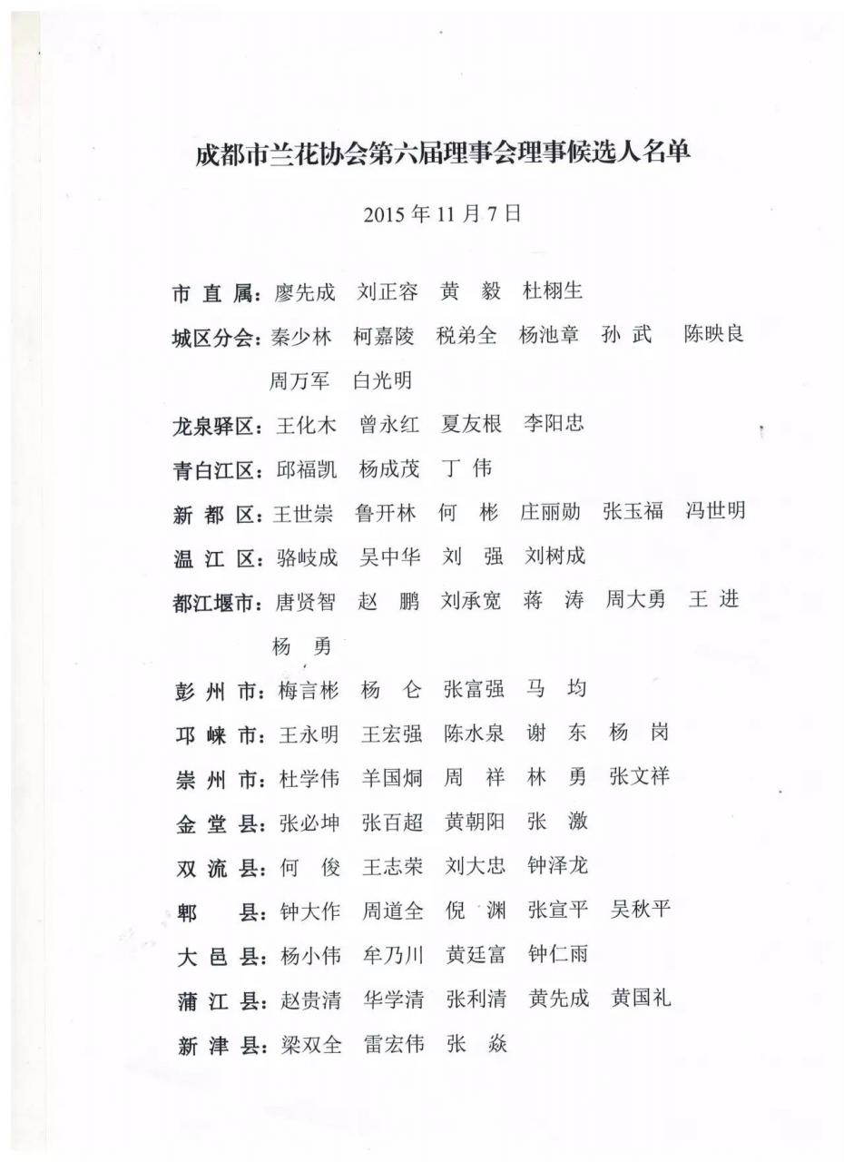 成都市兰花协会召开第六届理事会